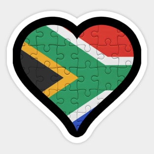 South African Jigsaw Puzzle Heart Design - Gift for South African With South Africa Roots Sticker